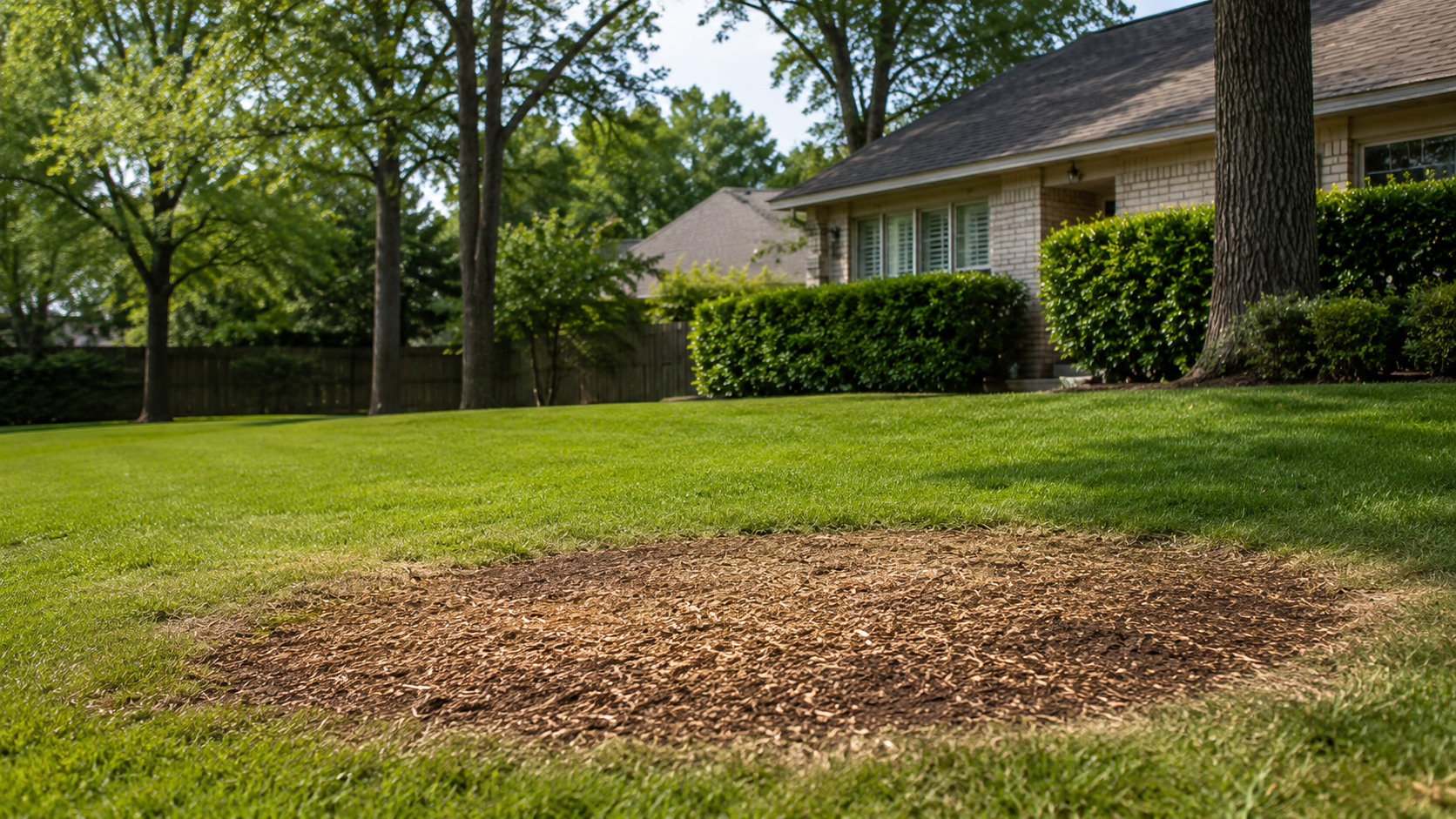 Clean property area after stump and yard work